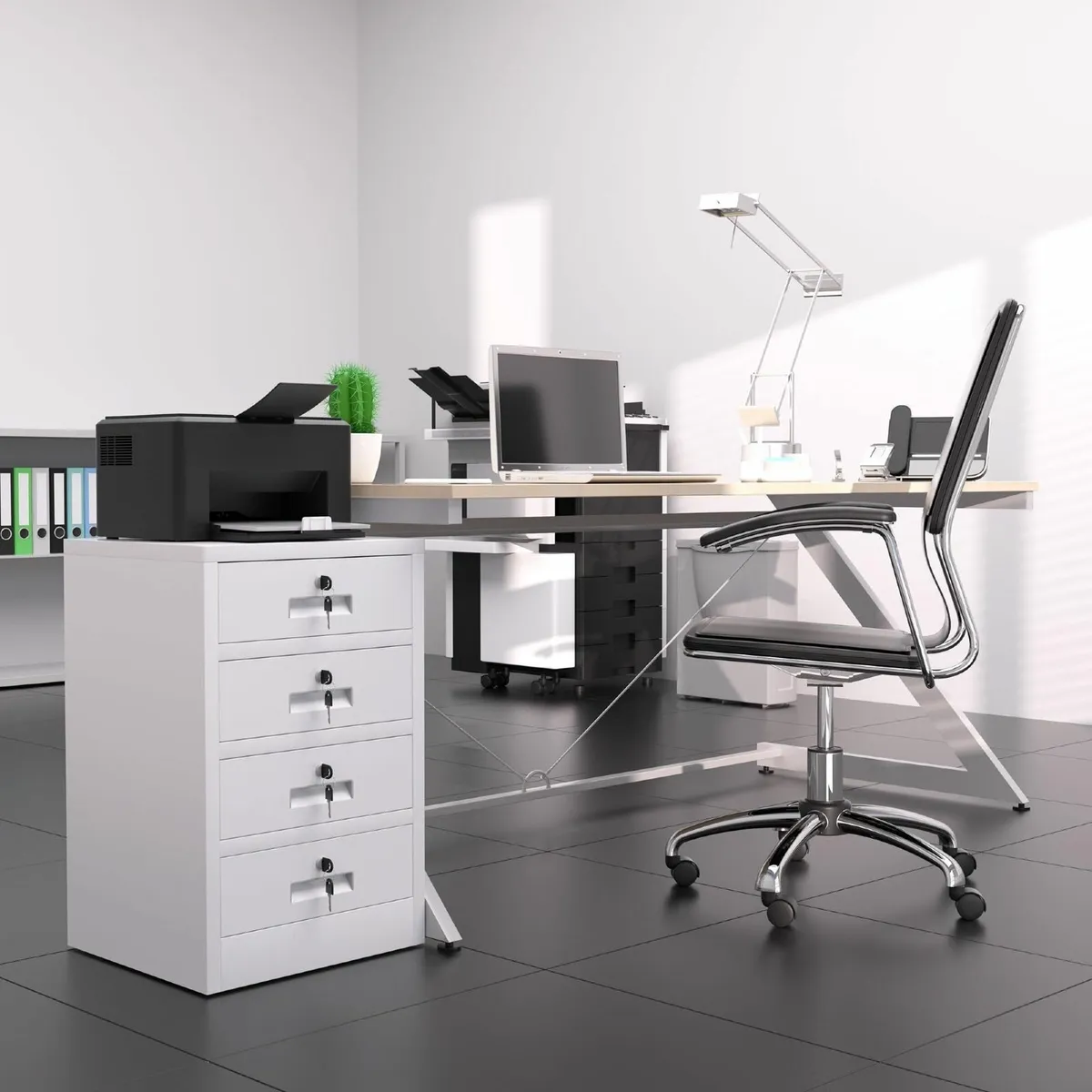 Metal Storage Cabinet with Lockable Drawers for - Image 2