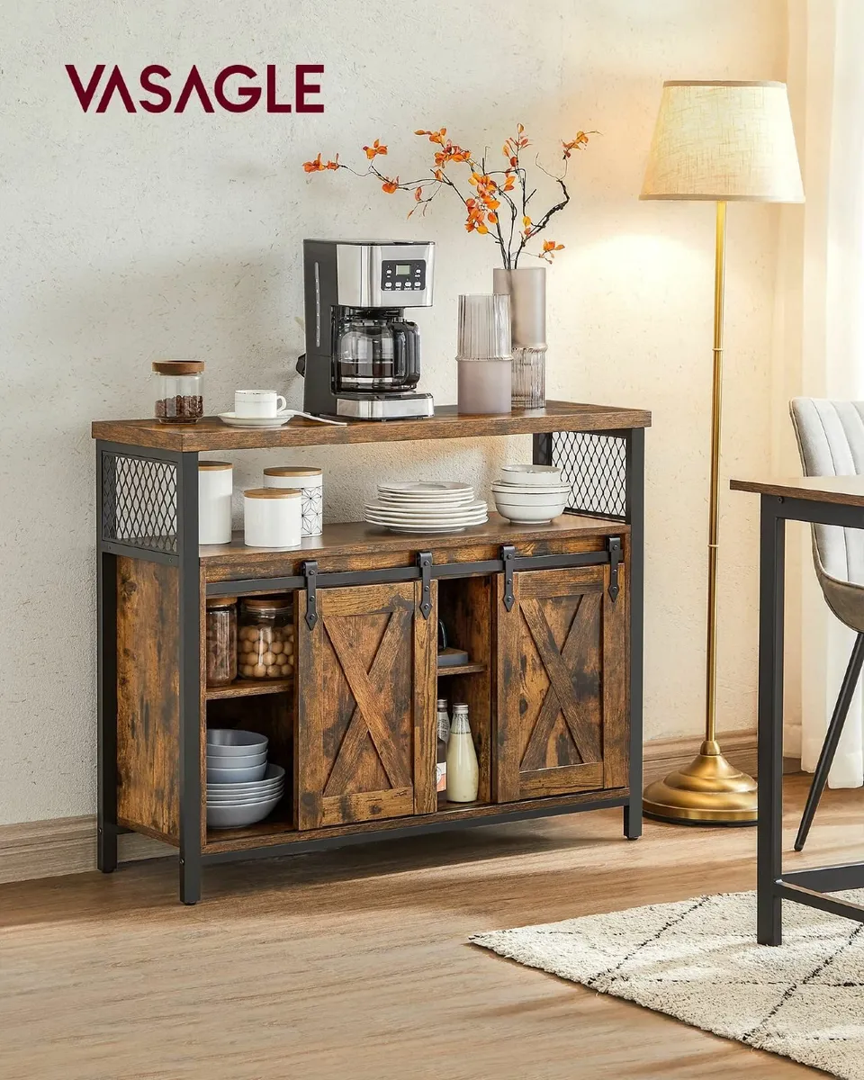 Sideboard Kitchen Cabinet Storage Cupboard with 2 - Image 2