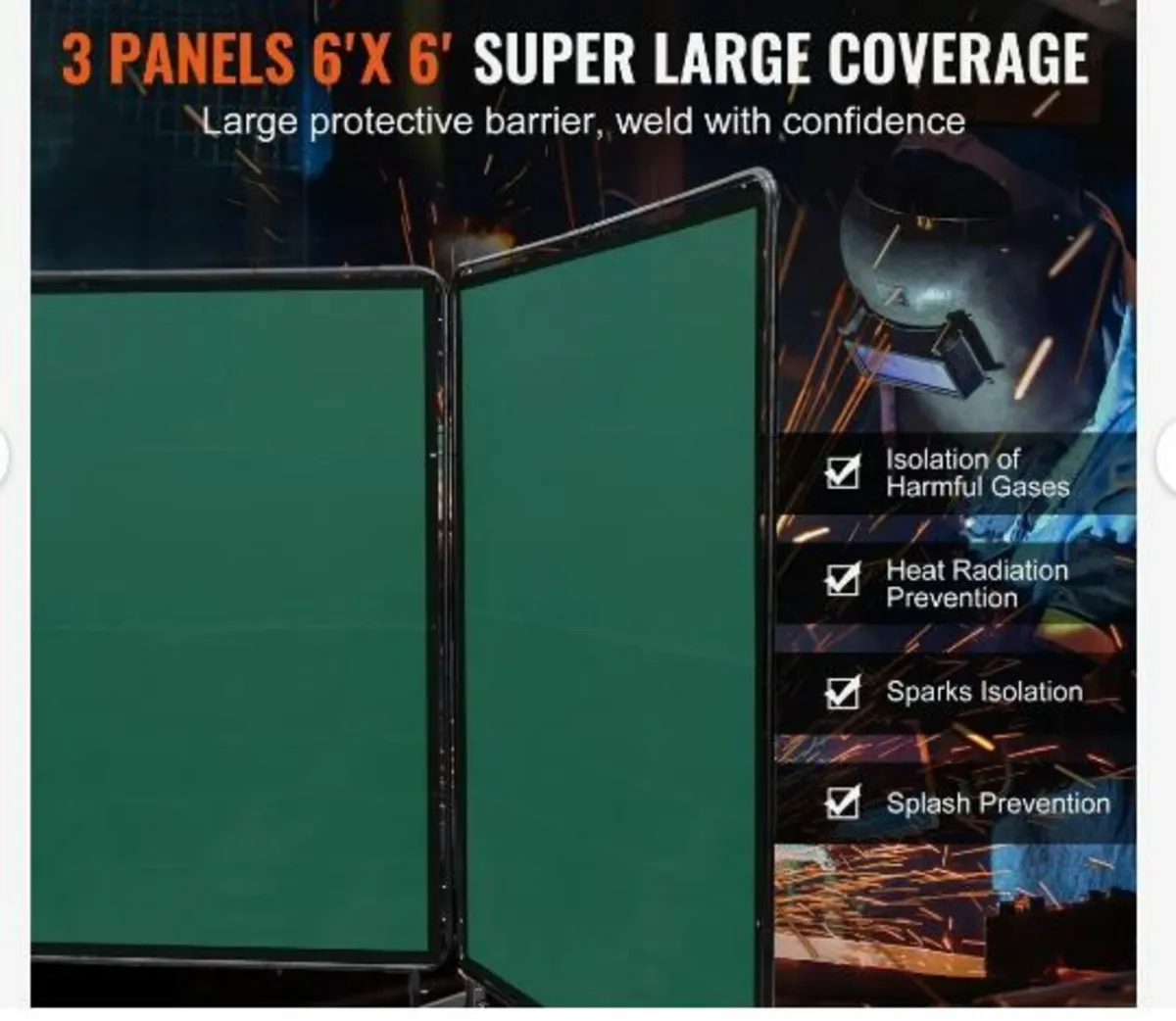Welding Screen with Frame, 182.9 cm x 182.9 cm - Image 3
