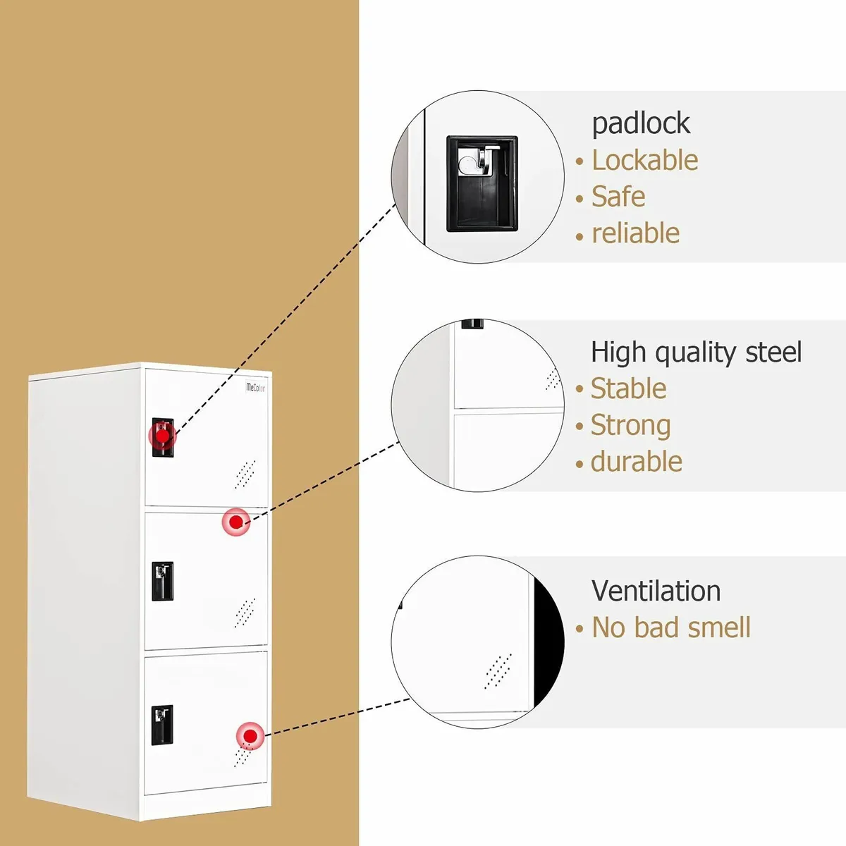 Vertical Single Tier Small Locker with Padlock - Image 4
