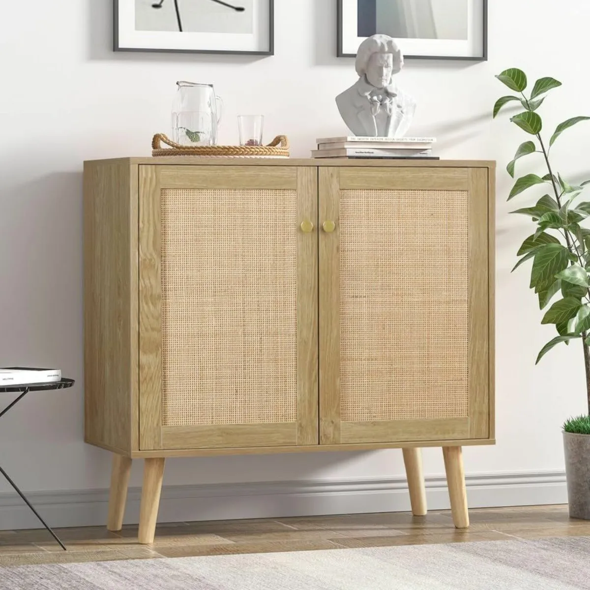 Buffet Storage Cabinet with Rattan Decorated - Image 2