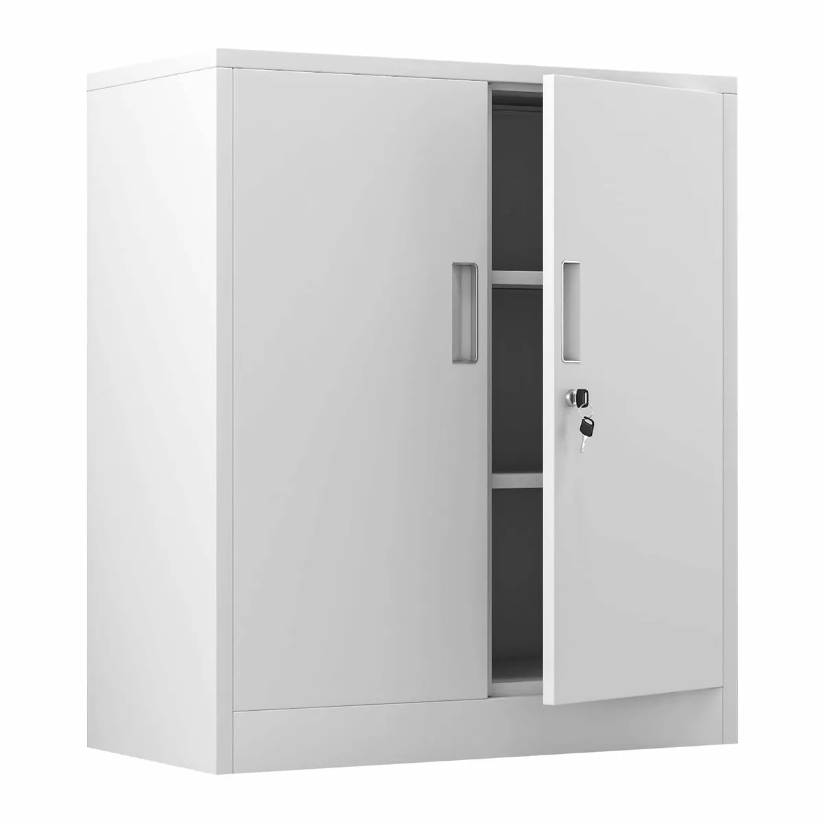 Metal Storage Cabinet with Locking Doors and 2 - Image 1