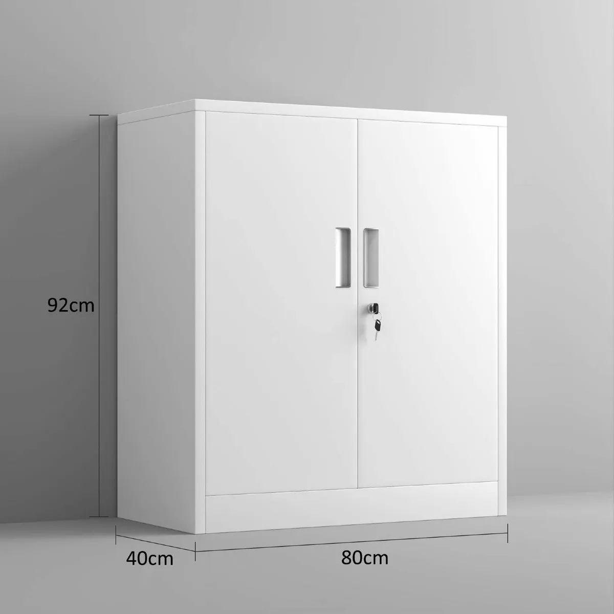 Metal Storage Cabinet with Locking Doors and 2 - Image 3
