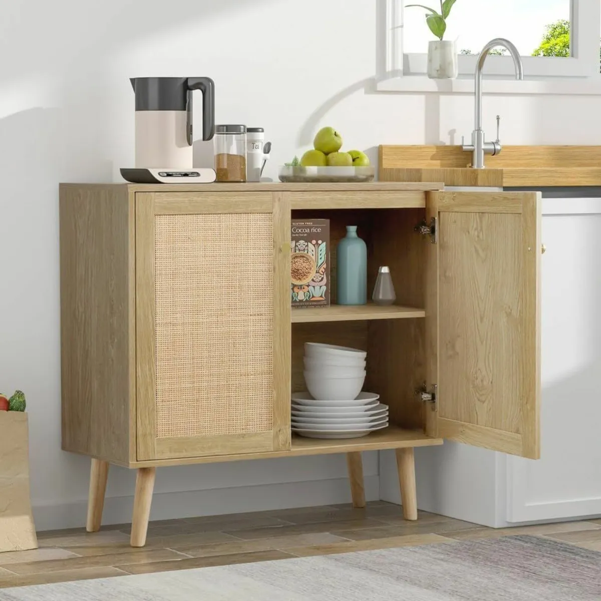 Buffet Storage Cabinet with Rattan Decorated - Image 4