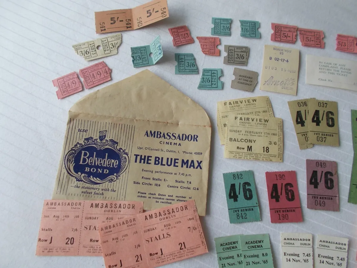 1960's Dublin Cinema Tickets - Image 1