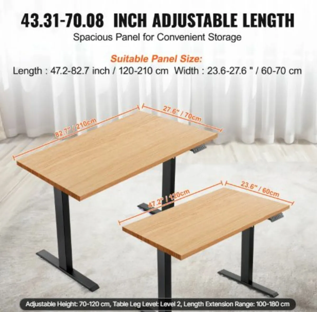 Electric Standing Desk Frame Dual Motor Adjustabl - Image 2
