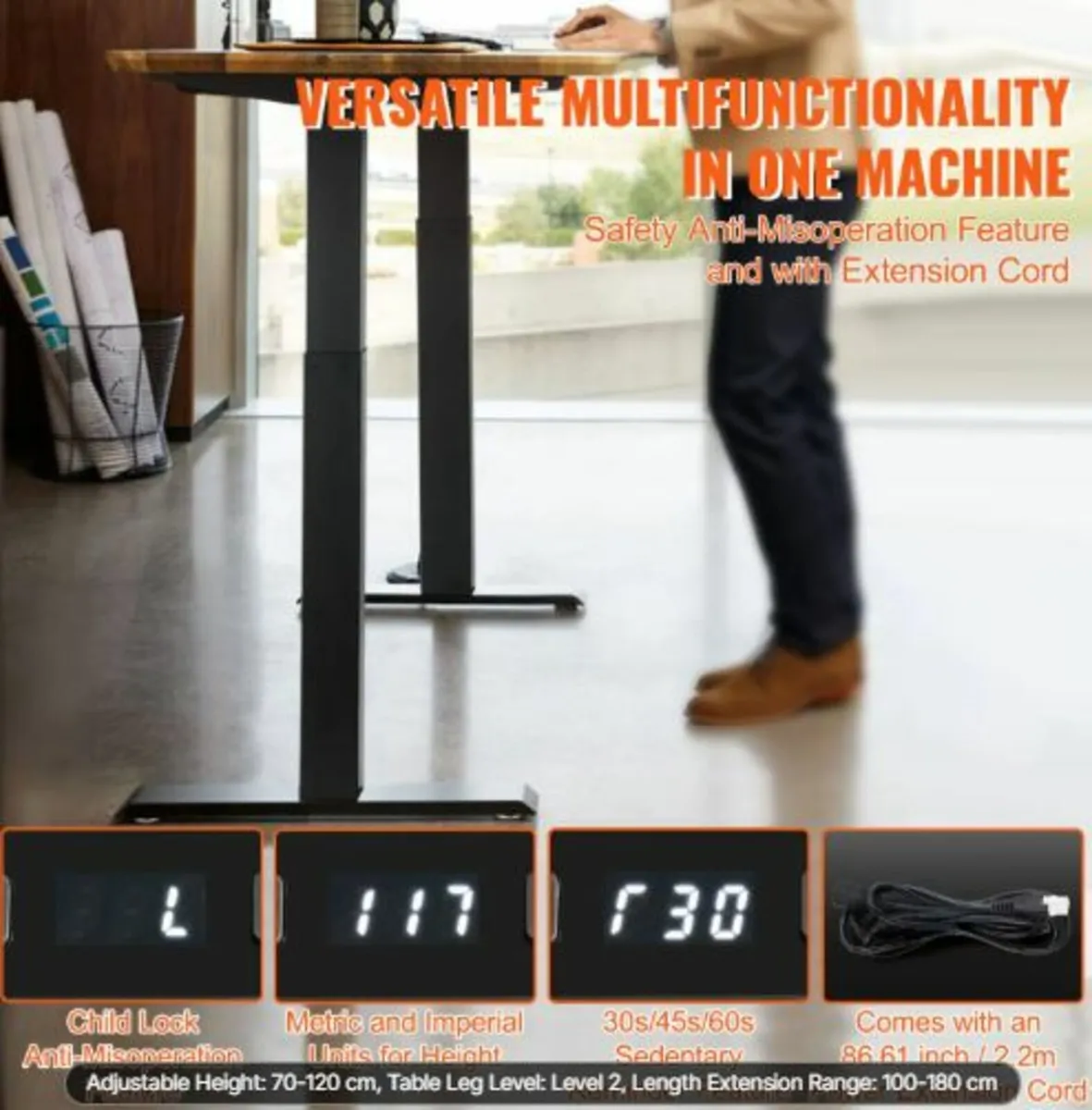 Electric Standing Desk Frame Dual Motor Adjustabl - Image 4