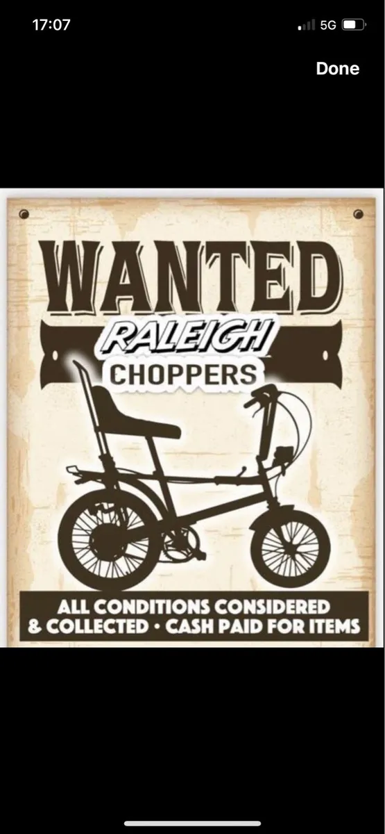 Raleigh chopper wanted ! - Image 1