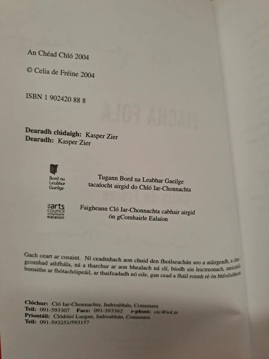 Fiacha Fola Signed 1st Ed – Celia de Fréine - Image 2