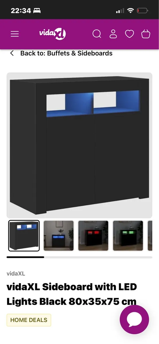 Sideboard with LED - black unit - Image 4