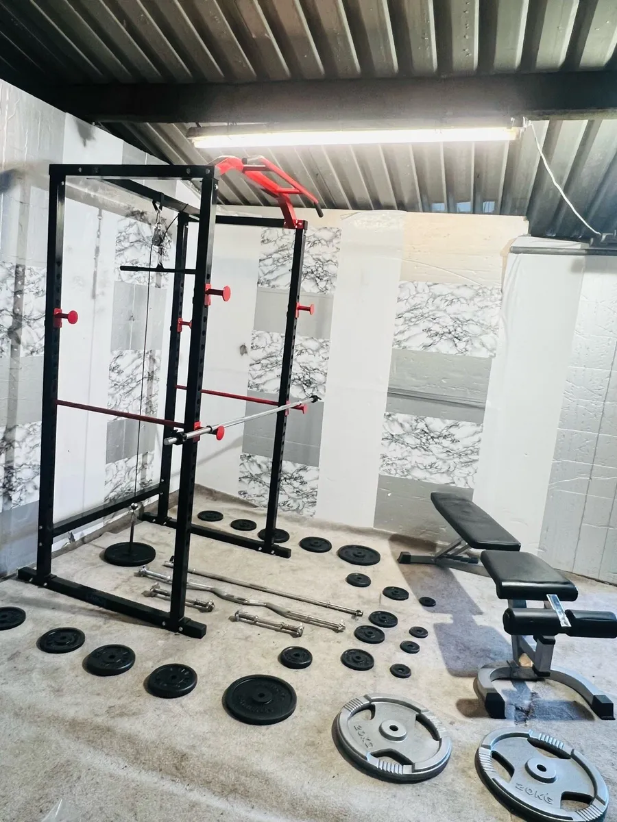 110KG WEIGHTS POWER RACK BENCH BARS ETC - Image 4