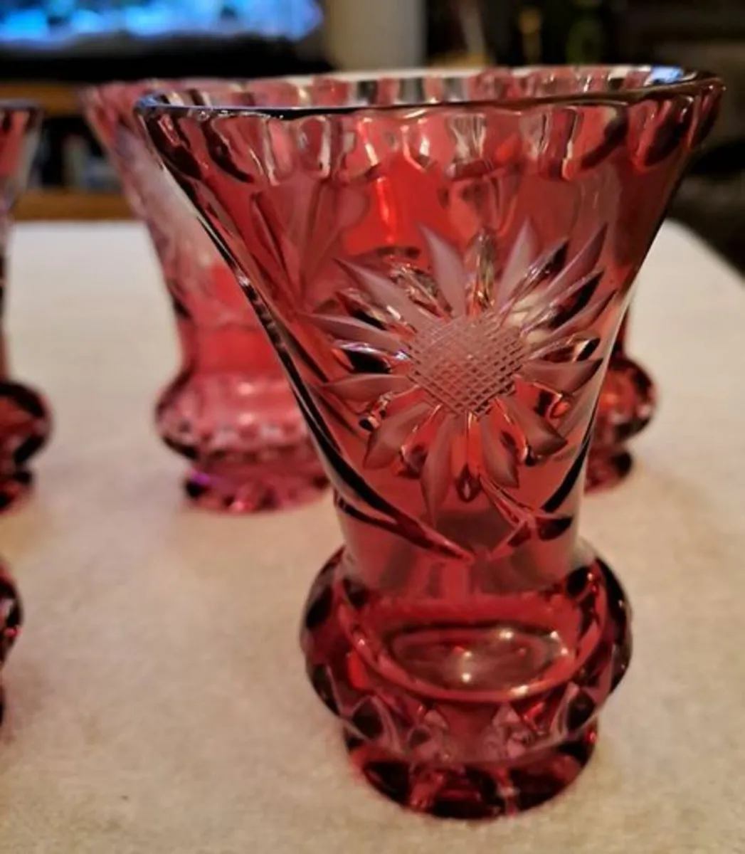 Vintage ruby red crystal bud vase - Image 2