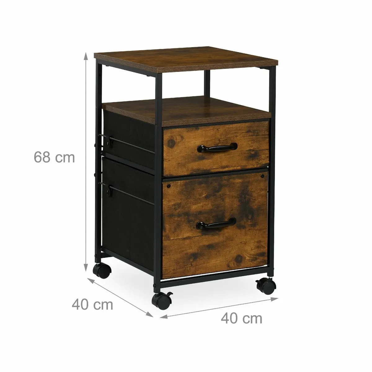 Mobile Filing Cabinet 2 Drawers Suspension Files - Image 3