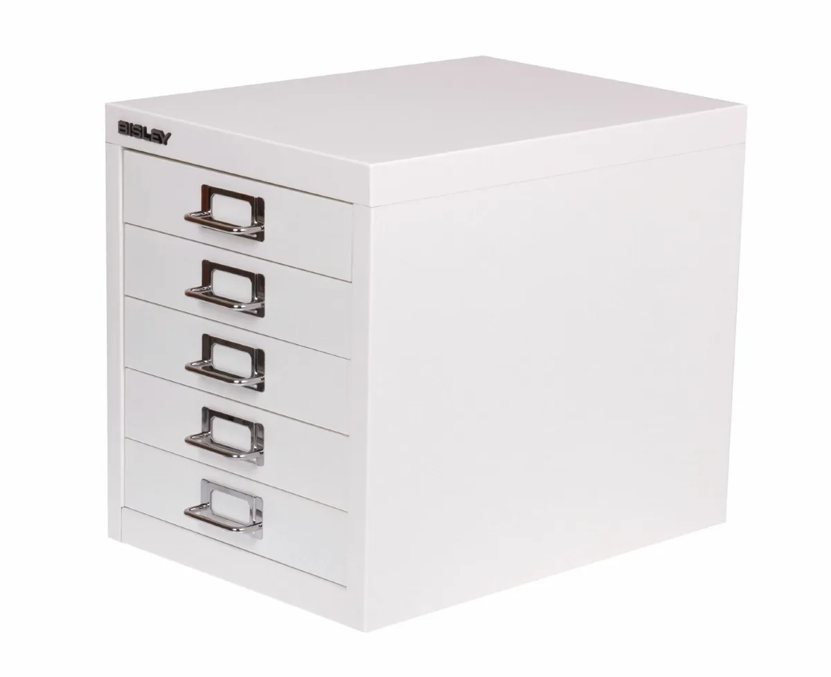 Desktop Cabinet 5 Drawer H325xW279xD380mm Steel - - Image 1