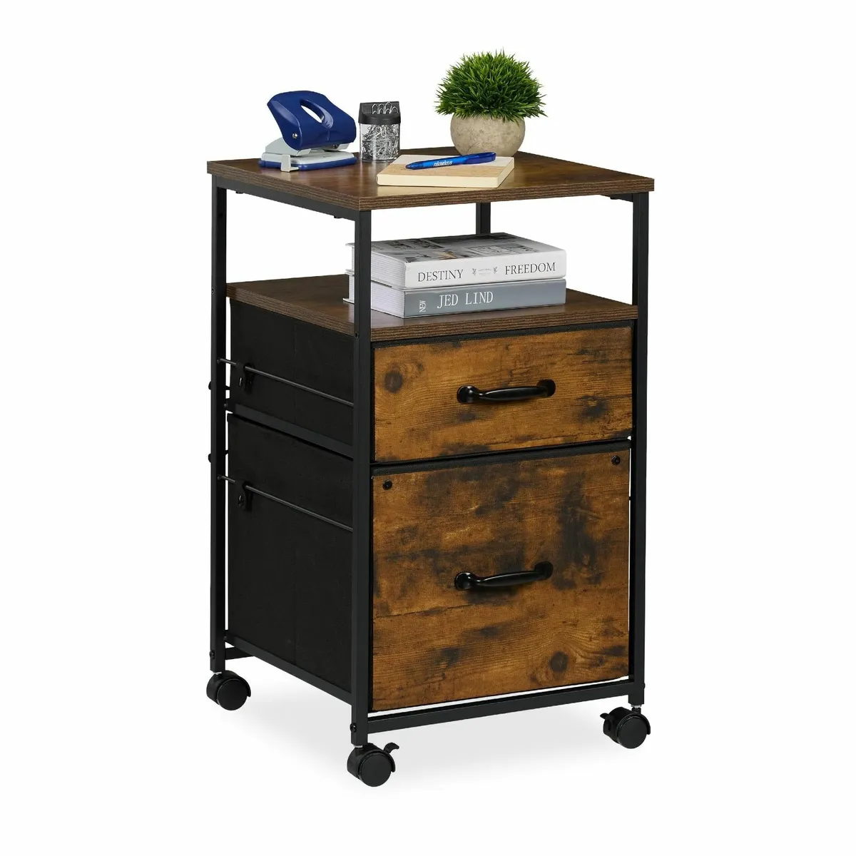 Mobile Filing Cabinet 2 Drawers Suspension Files - Image 1
