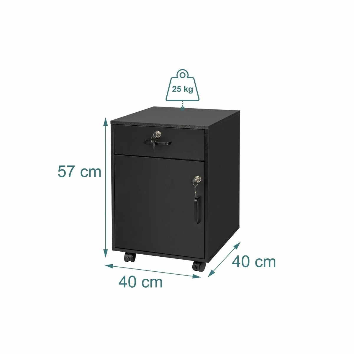 Lockable Desk Trolley with Drawer Door Filing - Image 3