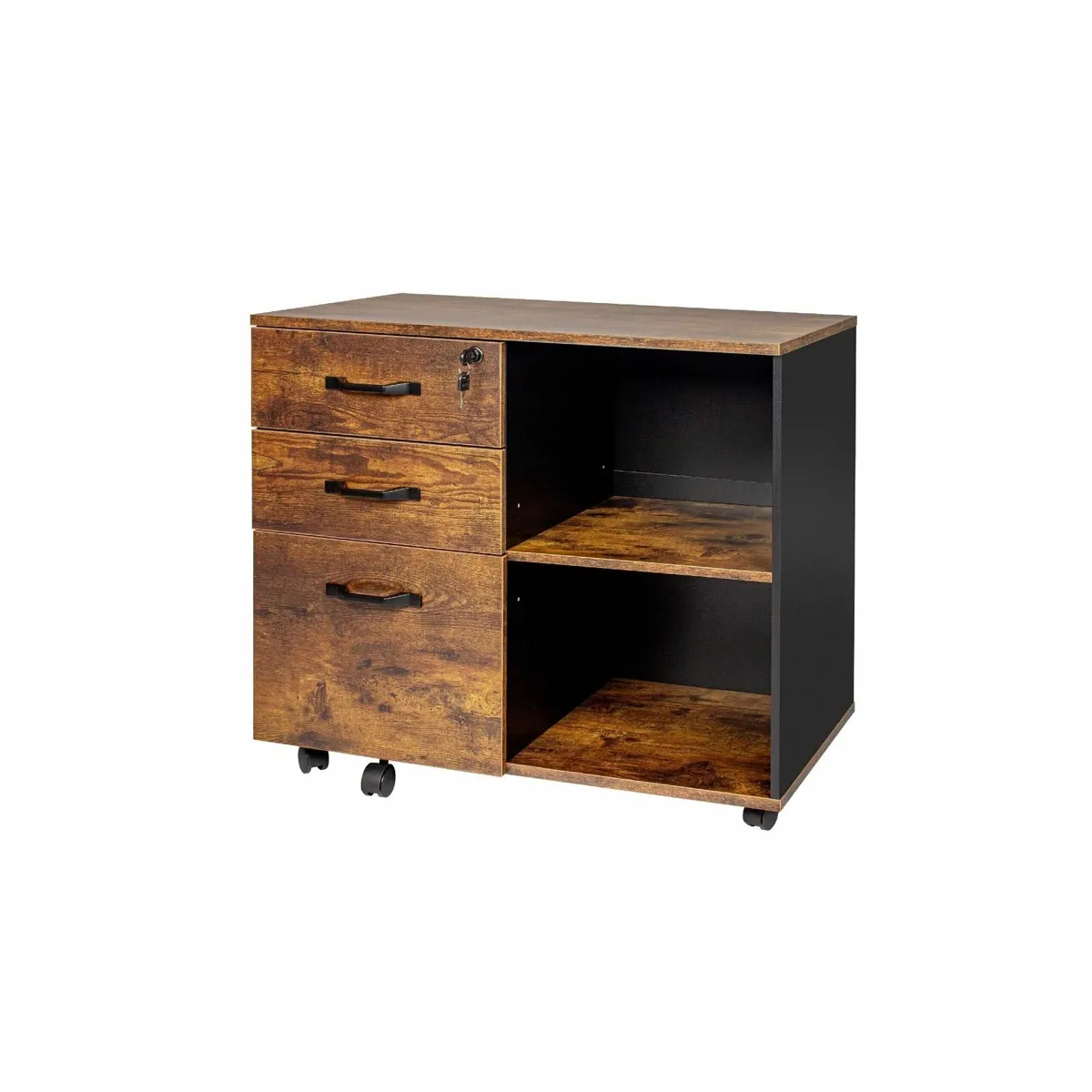 Mobile Filing Cabinet with 3 Drawers 2 Shelves - Image 1
