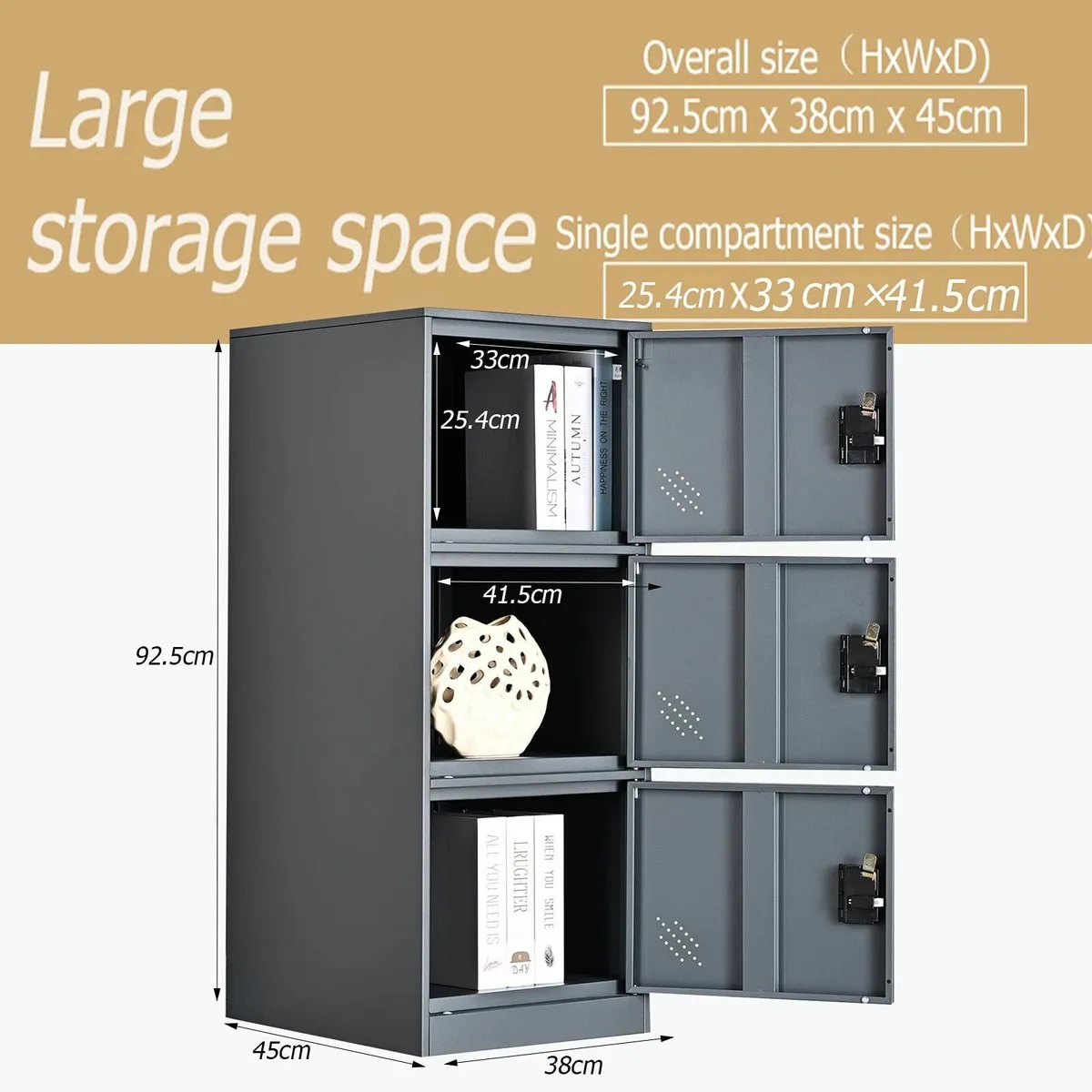 Vertical Single Tier Small Locker with Padlock - Image 3