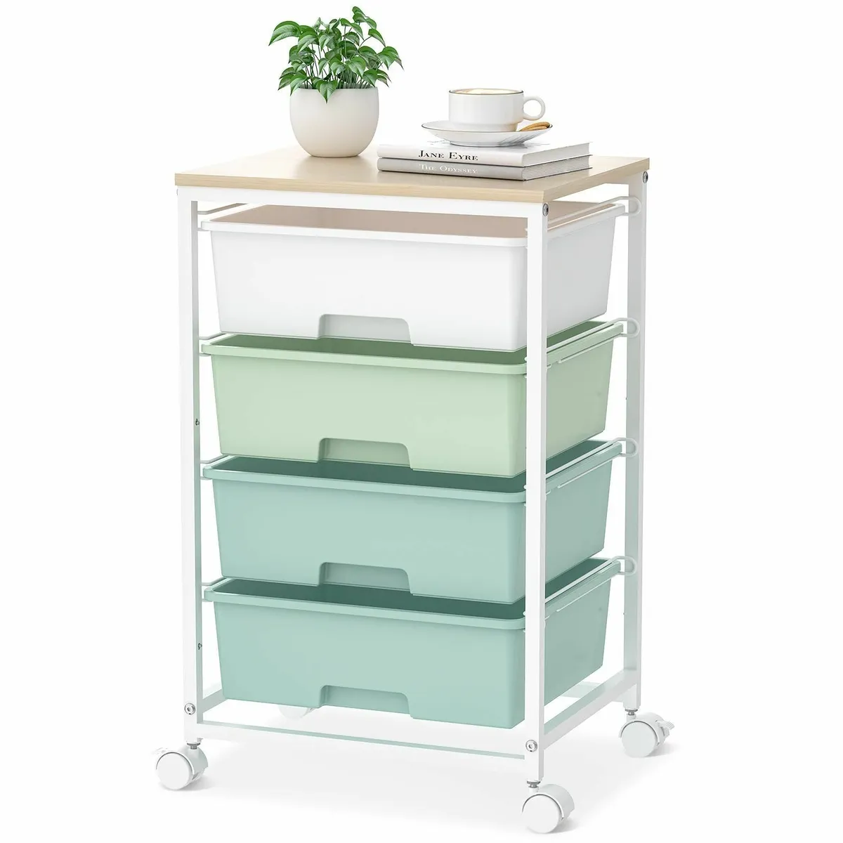 Storage Trolley with Drawers 4 Unit Organizer - Image 1