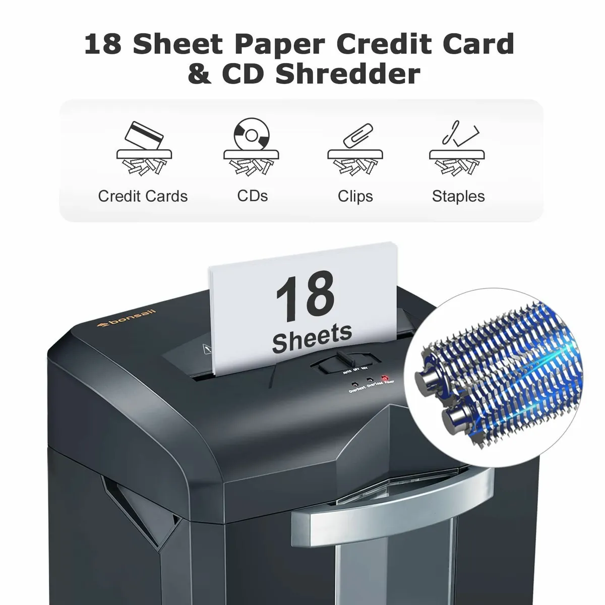 Heavy Duty Paper Shredder 60-Minute 18 Sheets - Image 2