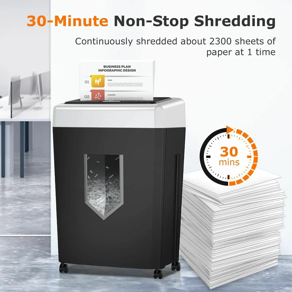 15-Sheet Cross Cut Paper Shredder for Office - Image 2