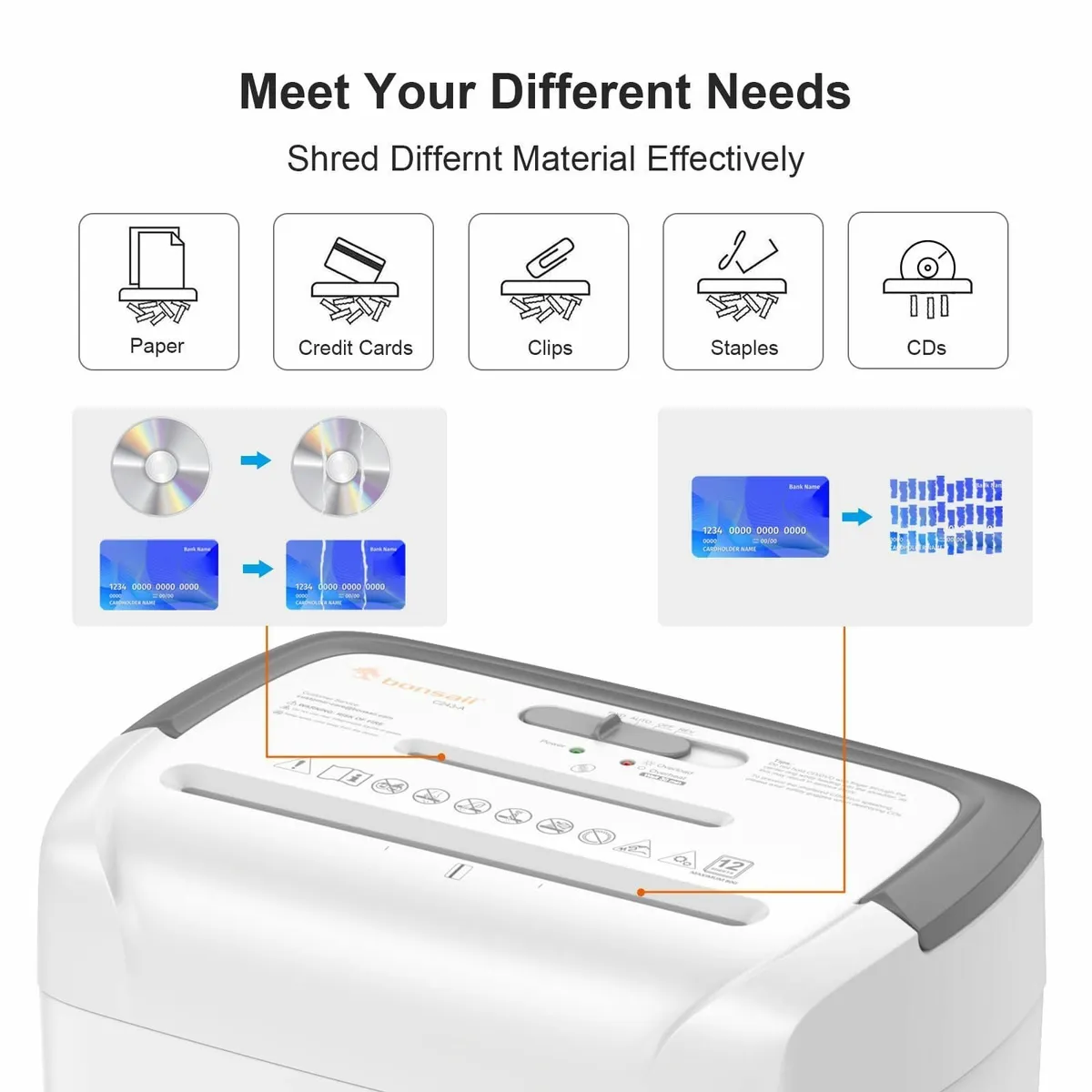 12-Sheet Cross-Cut Shredder with CD Credit Card - Image 2