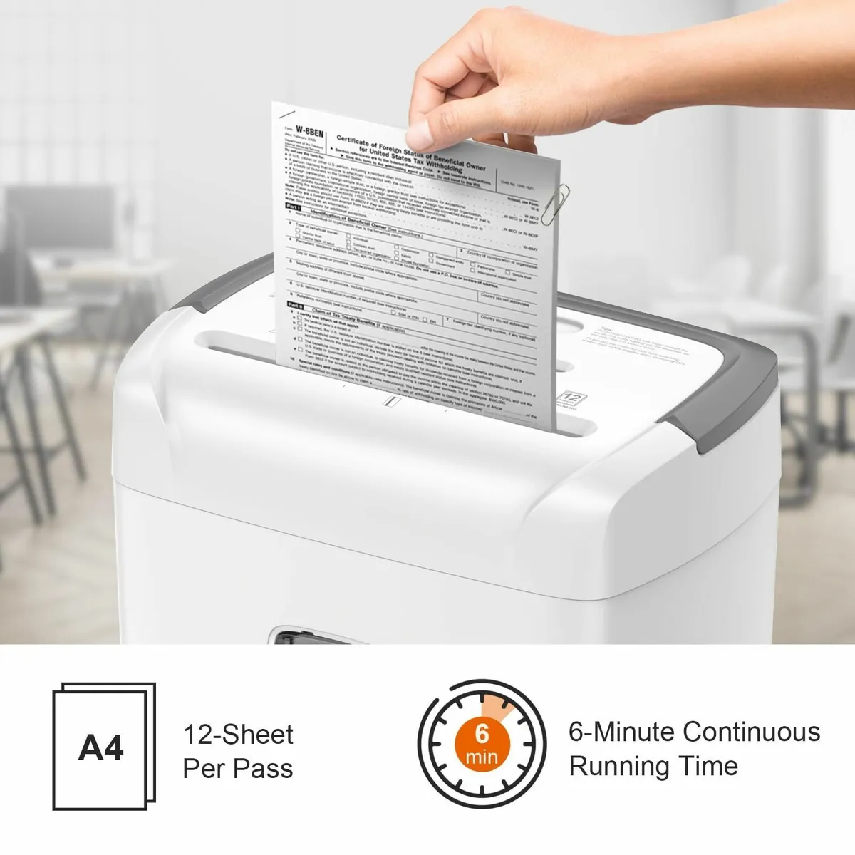 12-Sheet Cross-Cut Shredder with CD Credit Card - Image 4