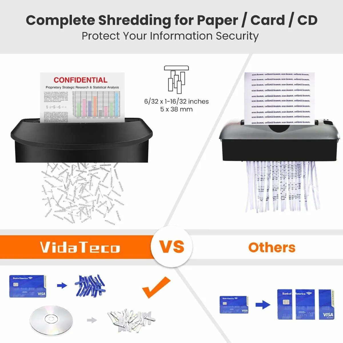 Cross-Cut Paper Shredder 14-Sheet Shreds Paper/Car - Image 4
