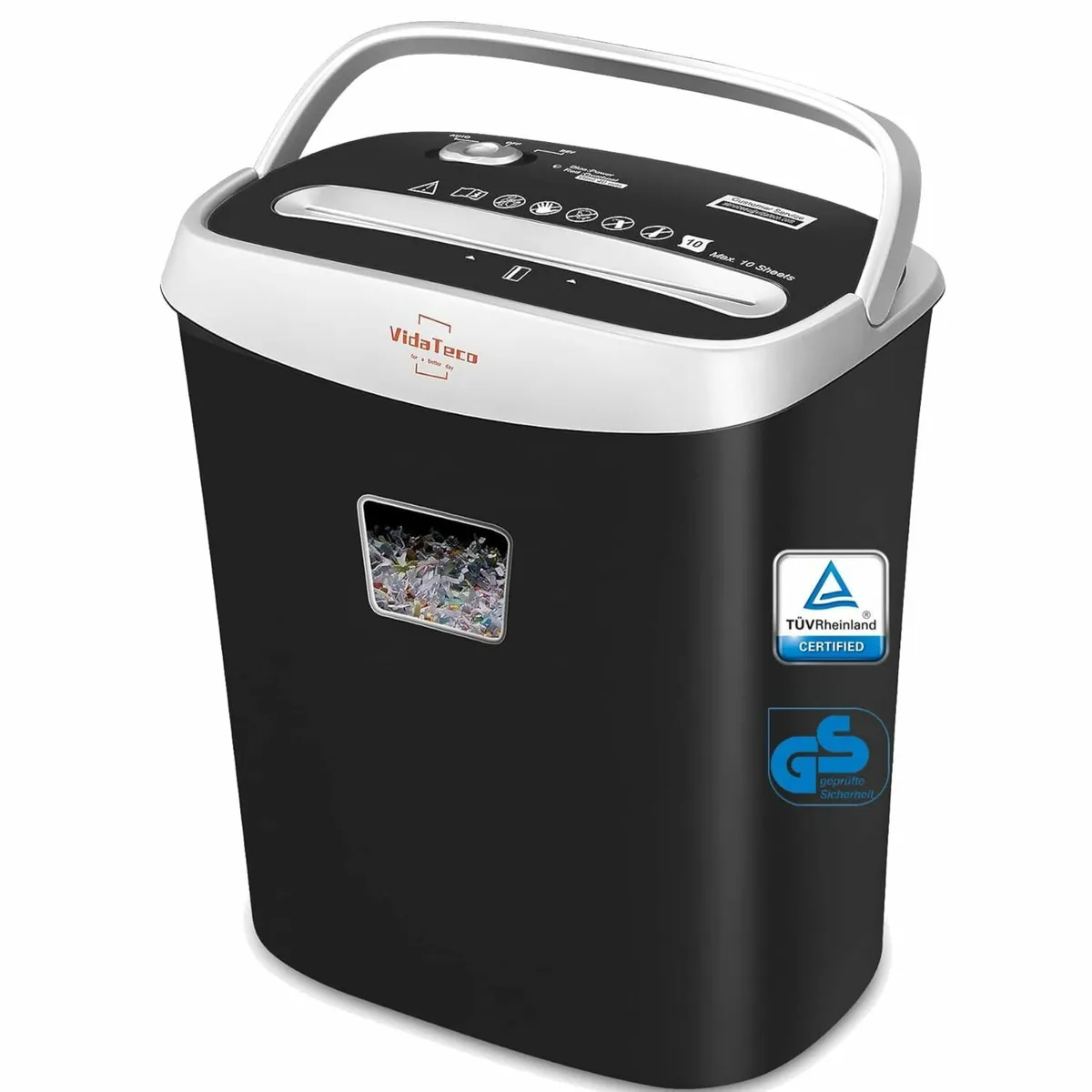 10-Sheet Home Shredder Cross-Cut Paper Shreds - Image 1