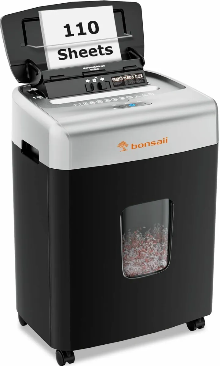 110-Sheet Auto Feed Office Paper Shredder 30 Mins - Image 1