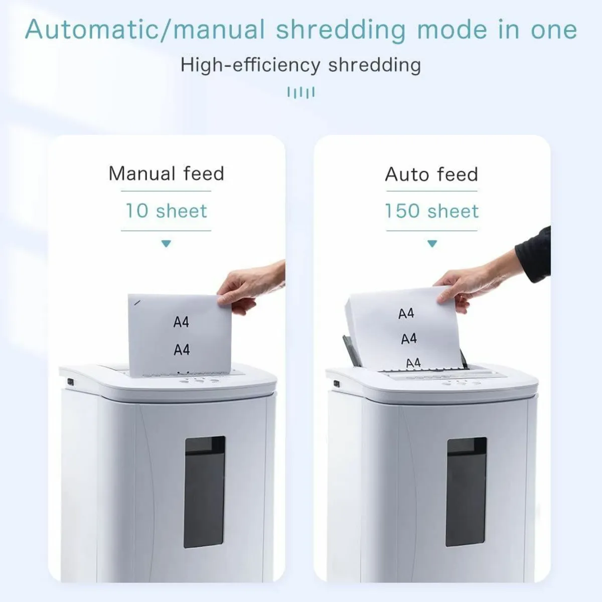 Auto Feed Paper Shredder: 150-Sheet Micro Cut - Image 2