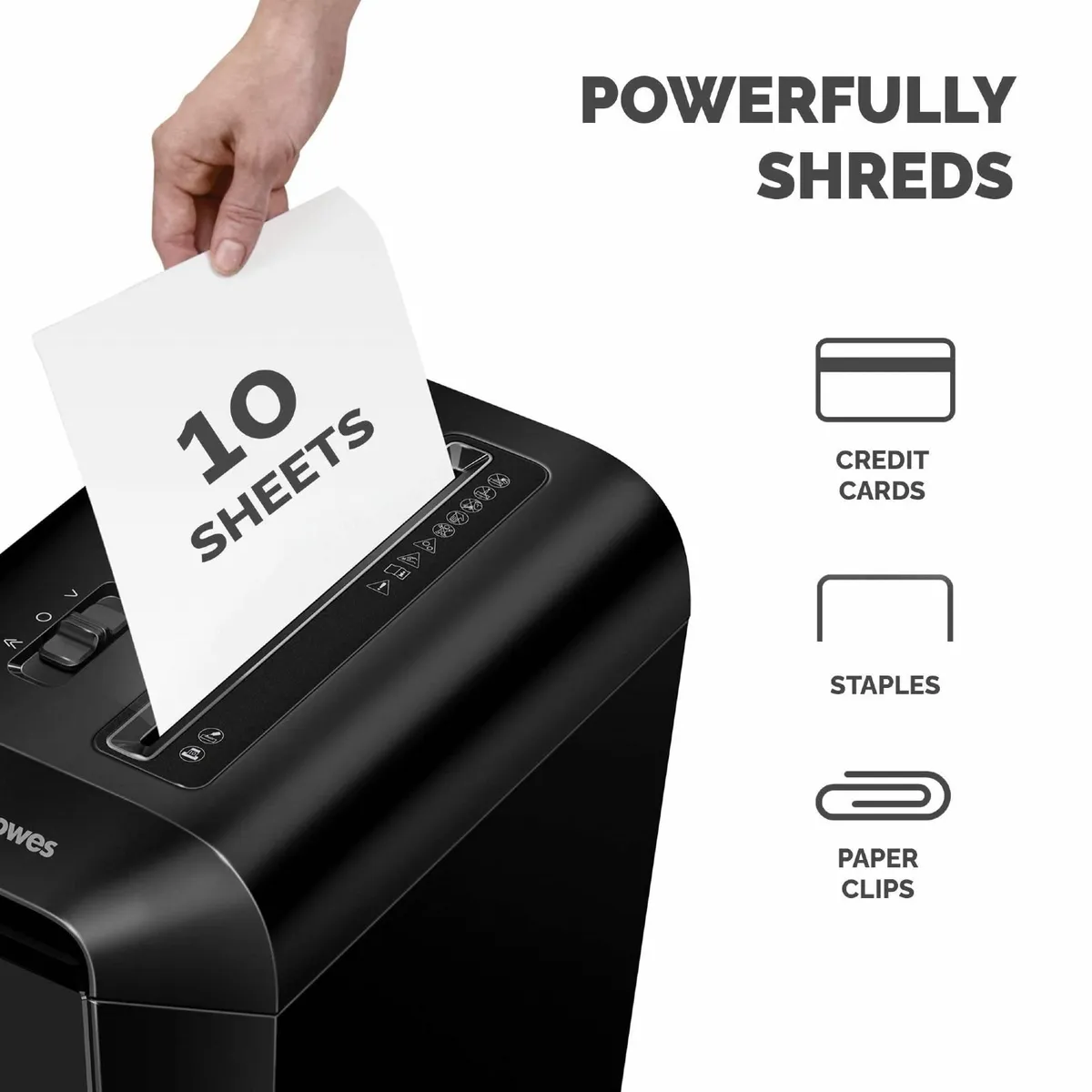 LX65 Cross Cut Paper Shredder Shreds 10 Sheets - Image 3