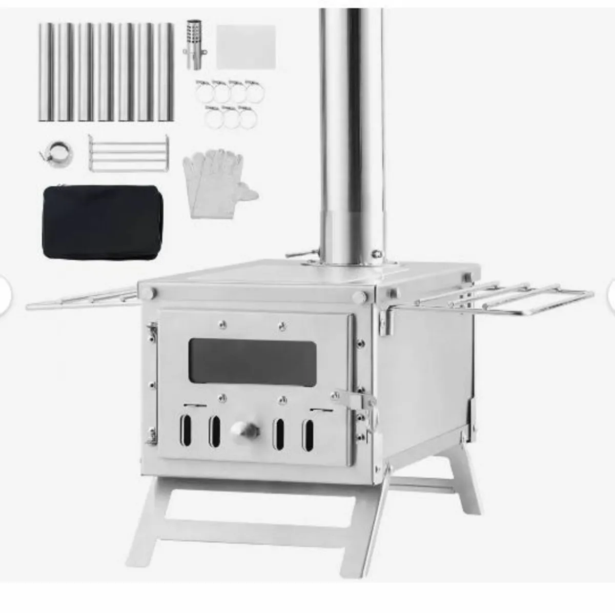 Wood Stove, 203.20 cm, Stainless Steel - Image 2