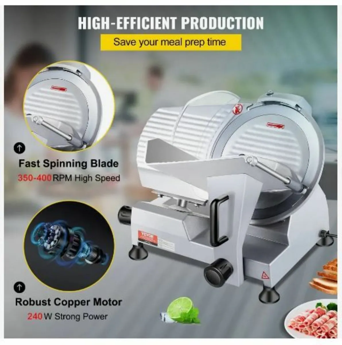 Commercial Meat Slicer, 240W Electric - Image 3