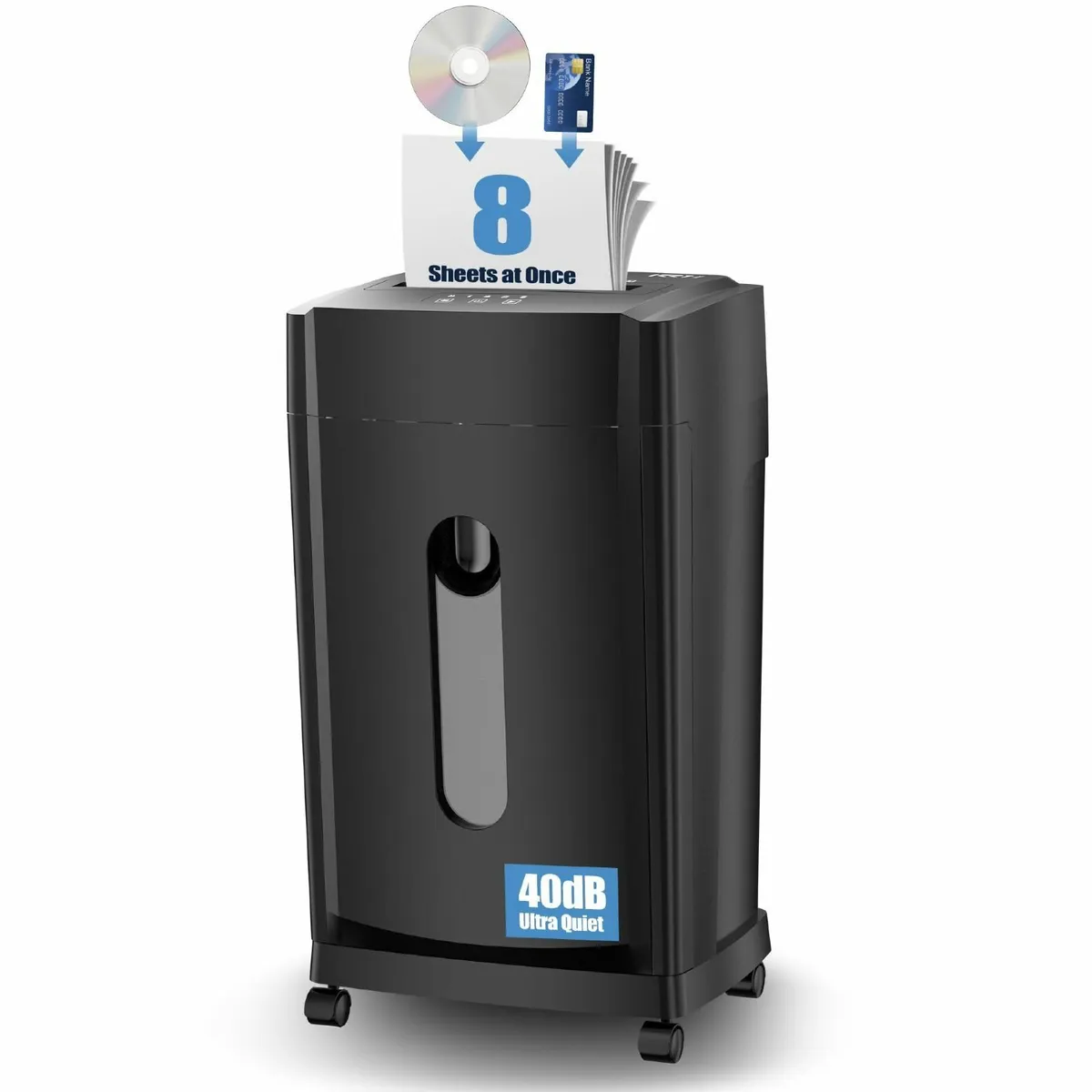 40dB Ultra Quiet Paper Shredder 8 Sheets 2x12mm - Image 1