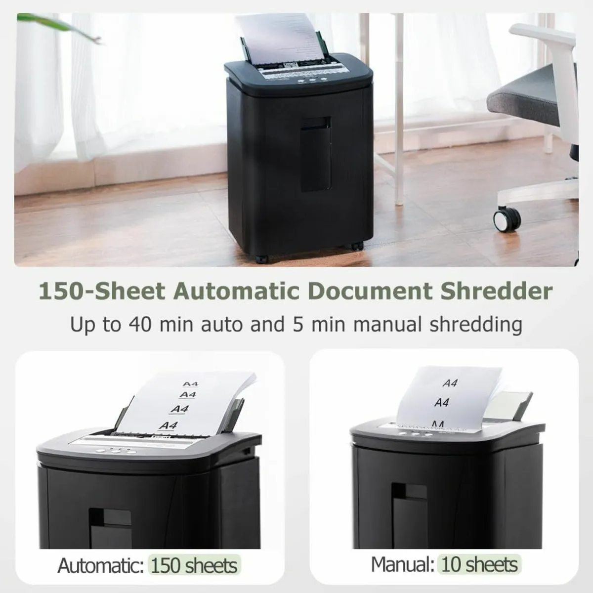 Auto Feed Paper Shredder: 150-Sheet P-4 Micro - Image 2