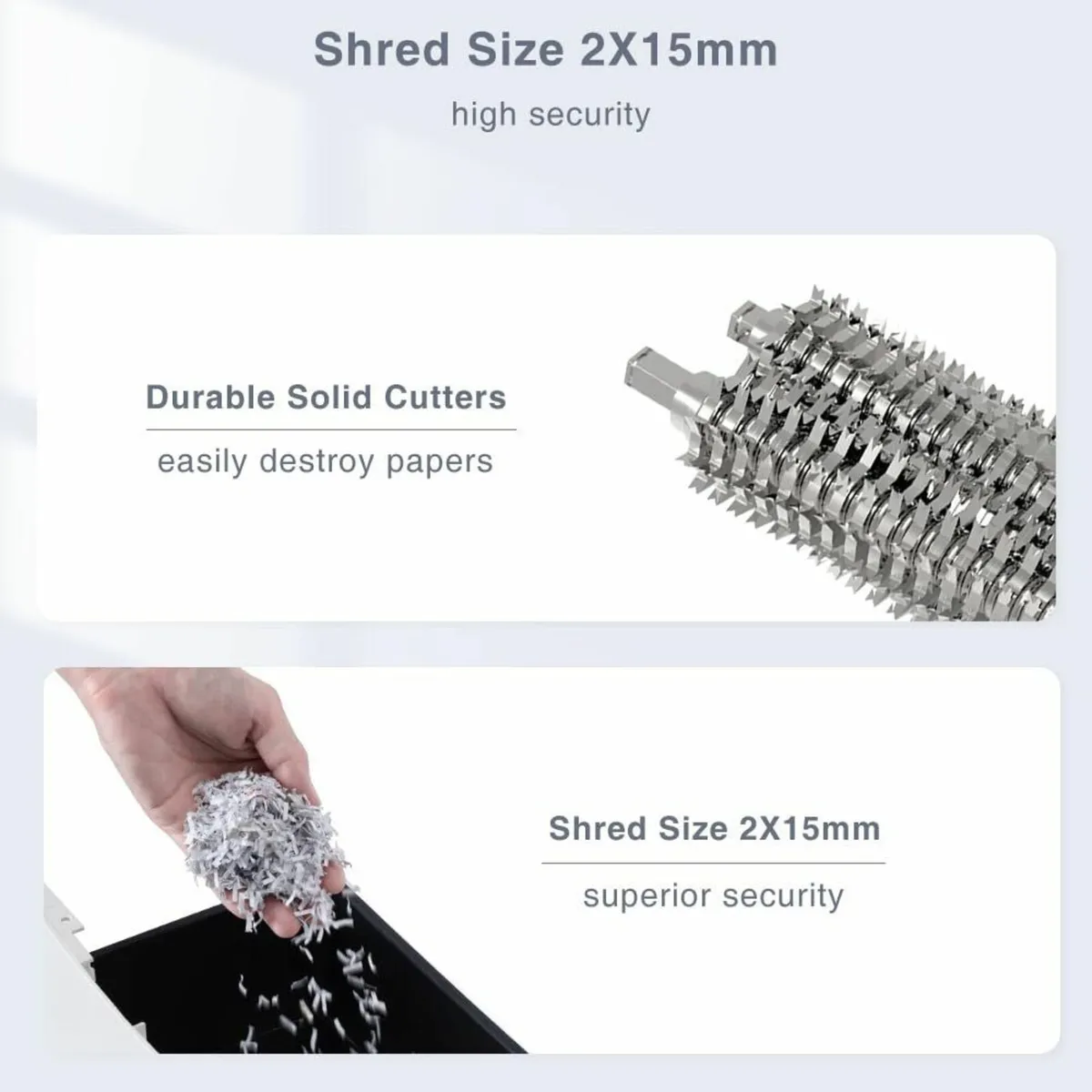 Heavy Duty Paper Shredder: 10-Sheet P-5 Micro Cut - Image 2