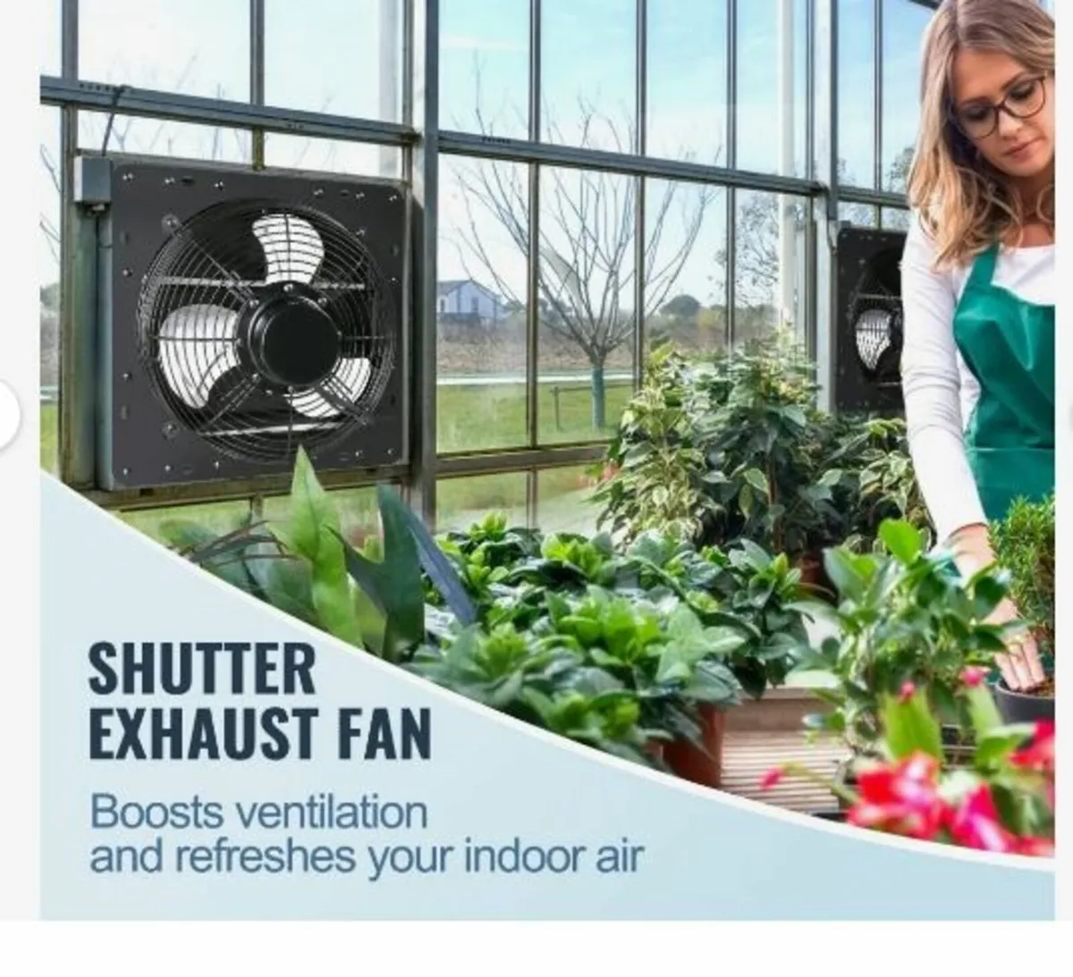 Shutter Exhaust Fan, 406 mm with Temperature - Image 2