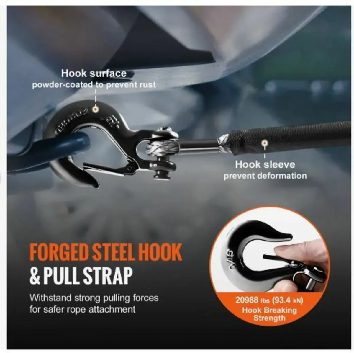 Synthetic Winch Rope, 9.5 mm x 30.48 m 12,020 kg - Image 4