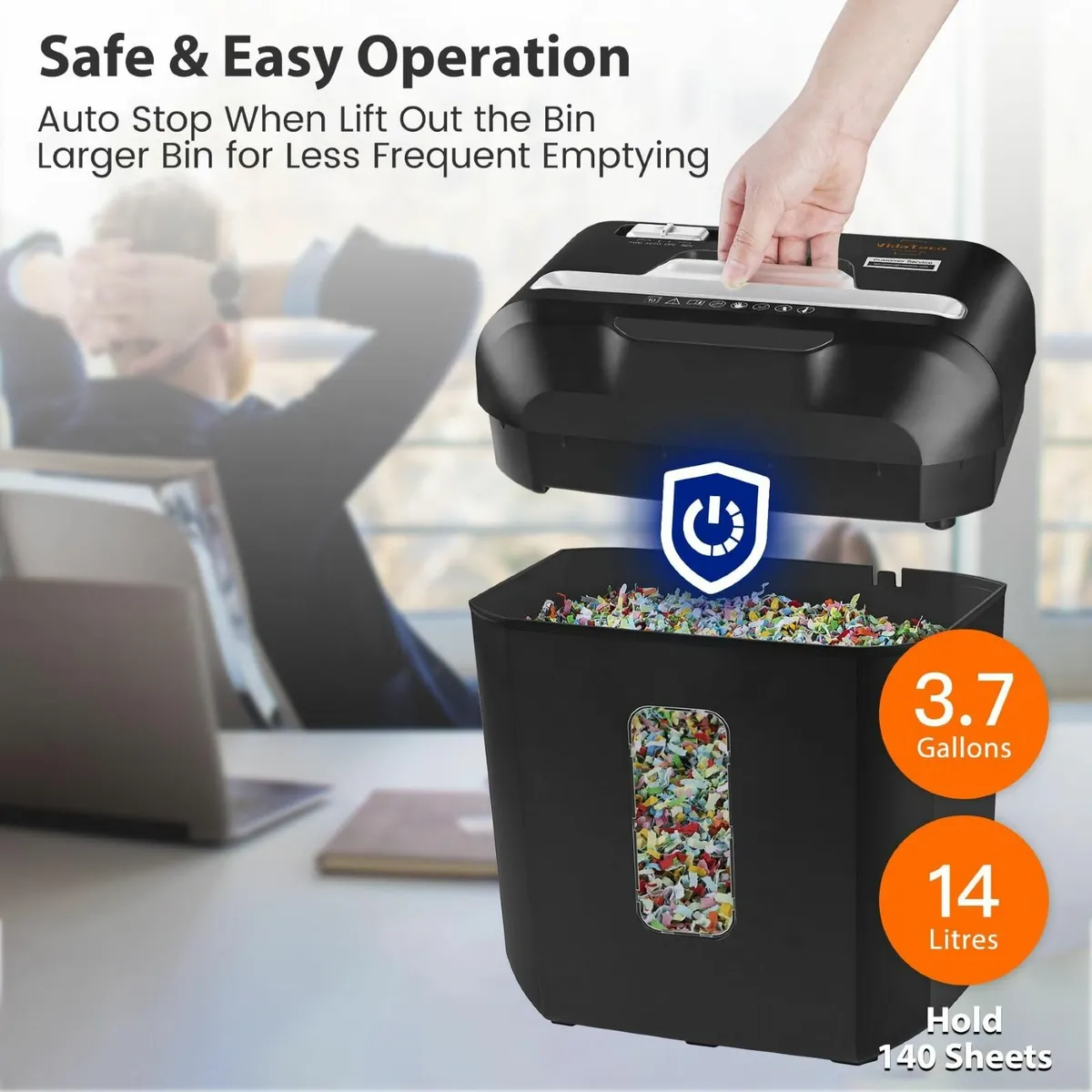 10-Sheet Home Shredder Cross-Cut Paper Shreds - Image 2