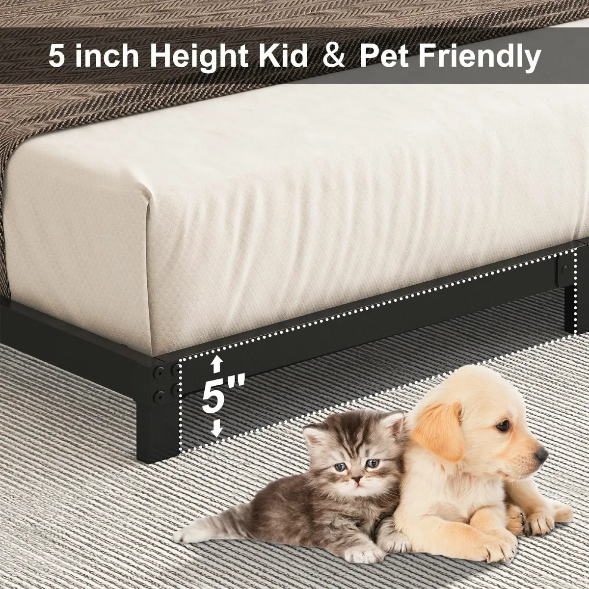 5 Inch Low Bed Frame Full Heavy Duty Size Profile - Image 4