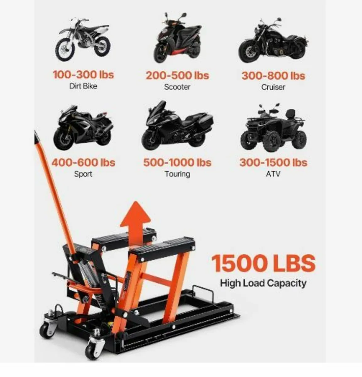 Motorcycle Hydraulic Pump Jack 680.4 kg - Image 2