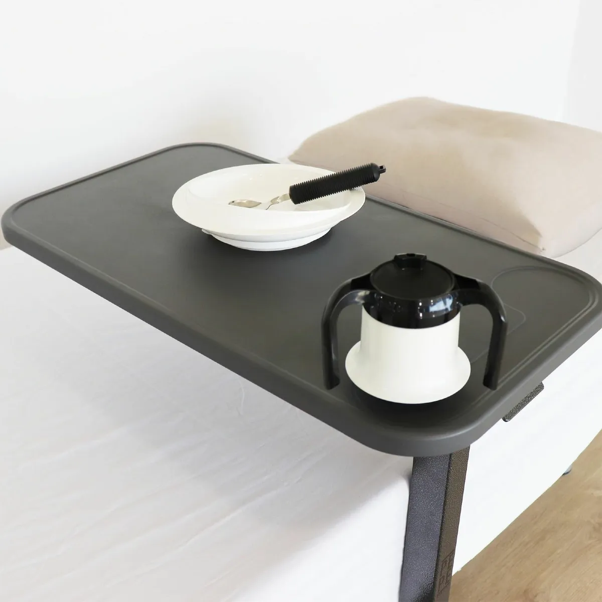 Over Bed Table with Wheels (Sturdy Steel Frame) - Image 4