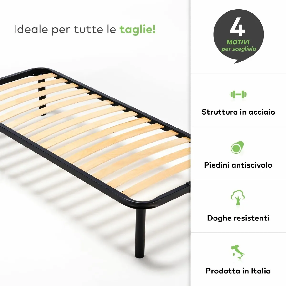 EVERGREENWEB - Single Bed Base 90x180 cm with - Image 2