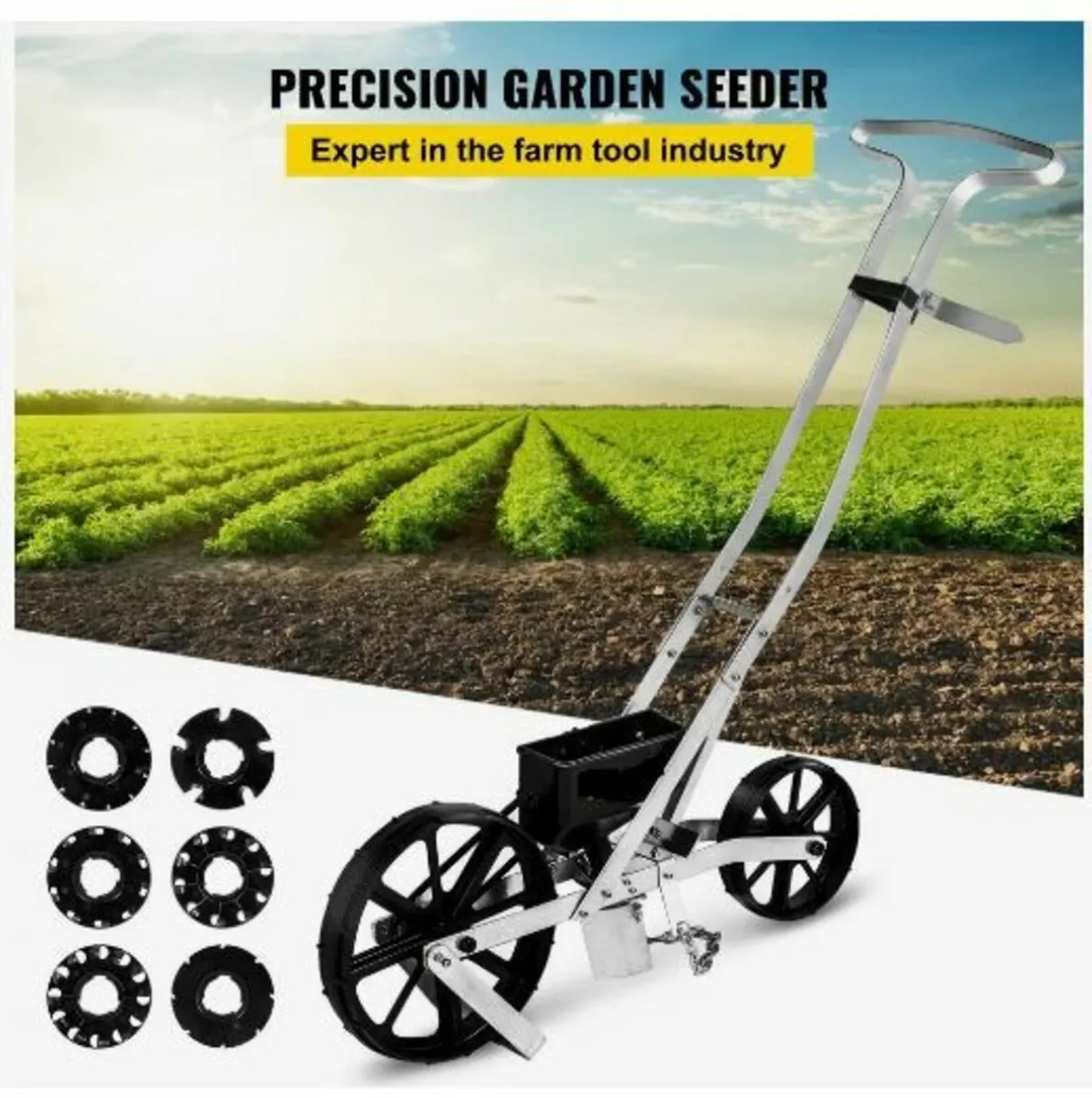 Garden Seeder, Metal Precision Garden Push Seeder - Image 2