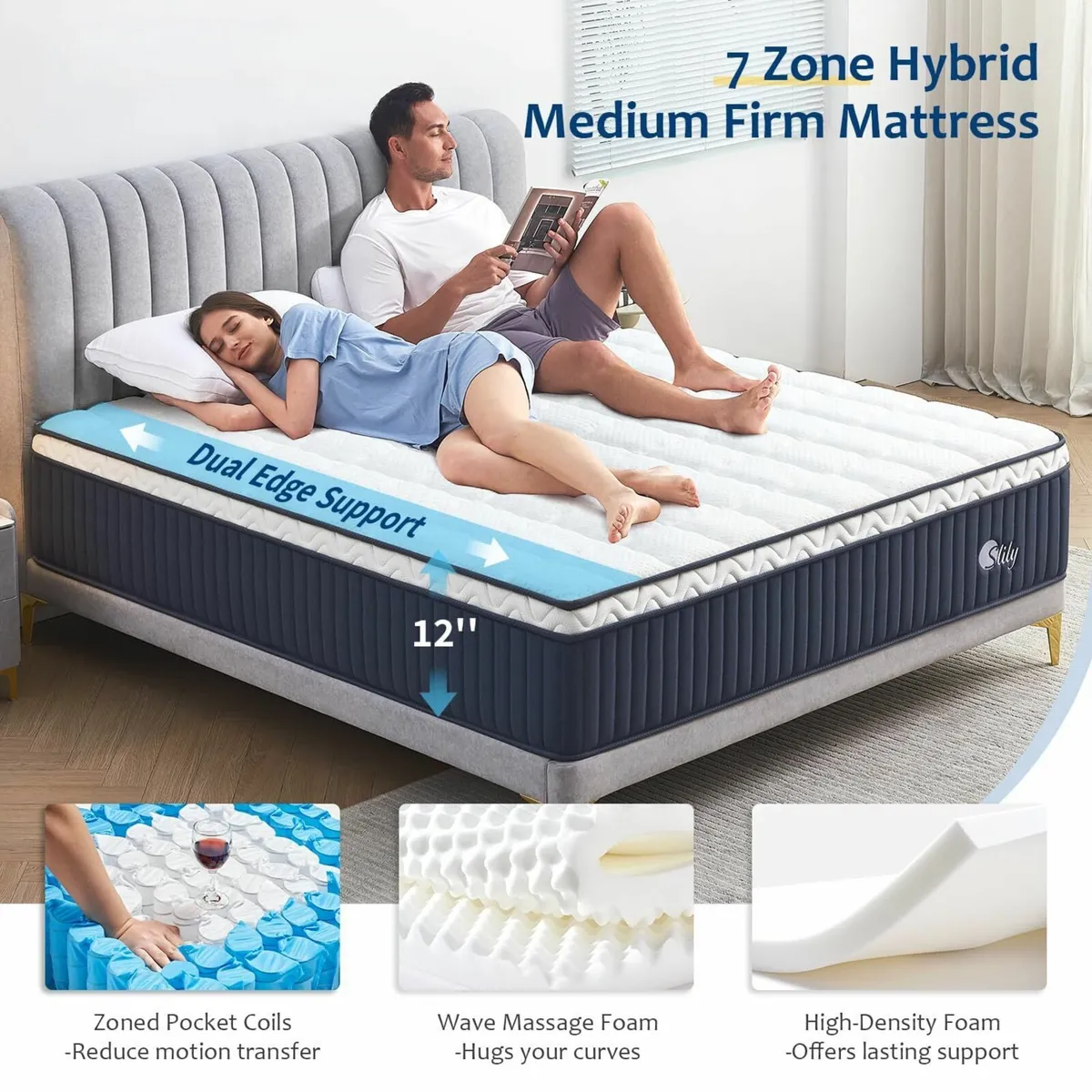 12 Inch Double Mattresses for Back Pain 4ft 6 - Image 4