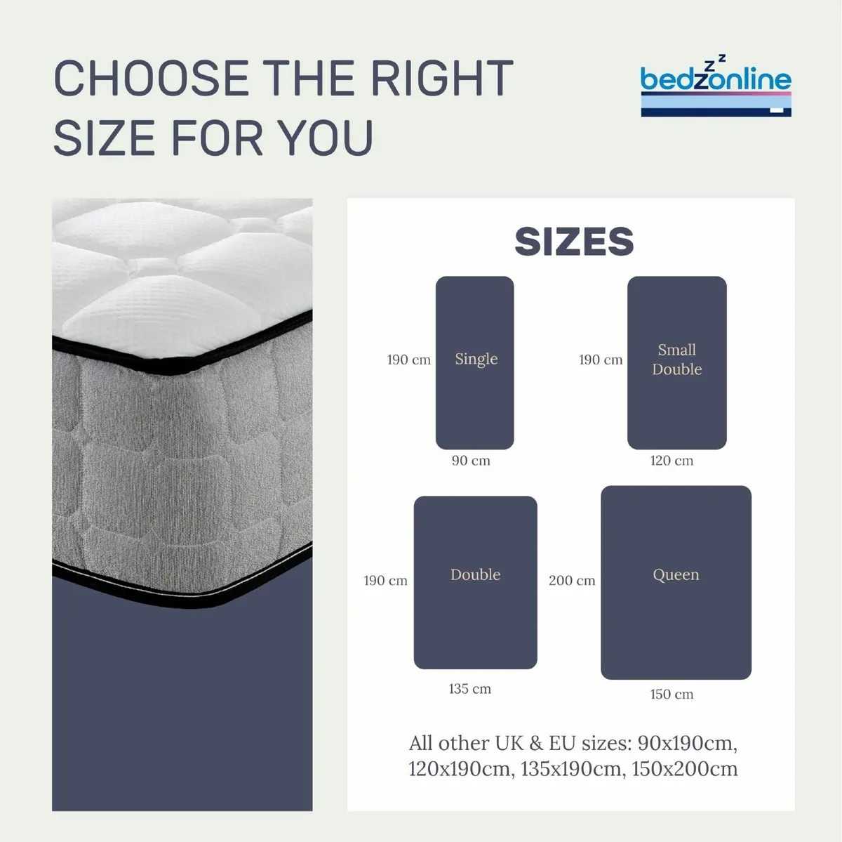 Orthopaedic Memory Foam Spring Mattress - 4ft - Image 2