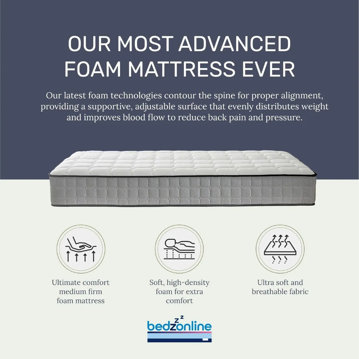 Orthopaedic Memory Foam Spring Mattress - 4ft - Image 3