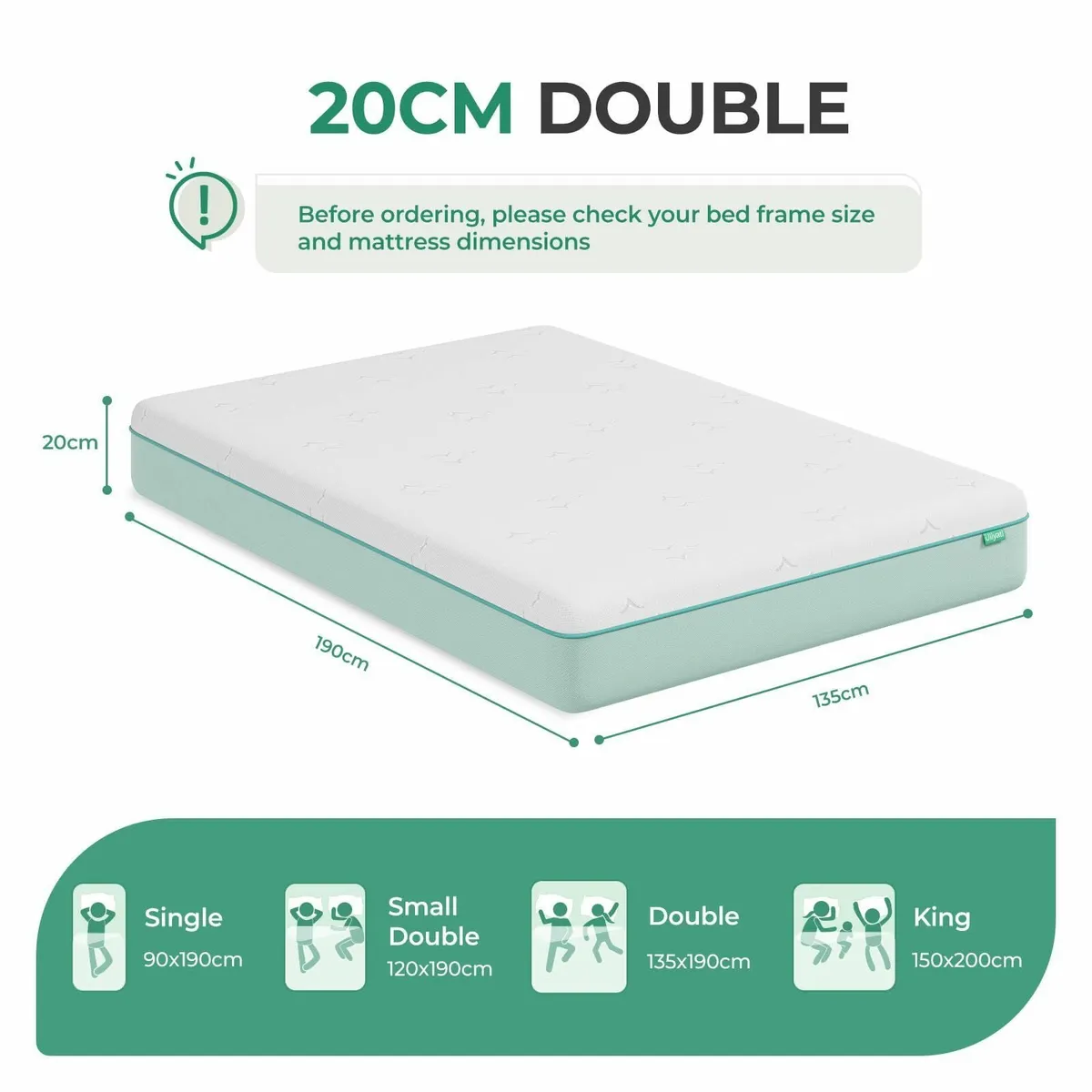 Double Mattresses with Gel Bamboo Charcoal Foam - Image 2