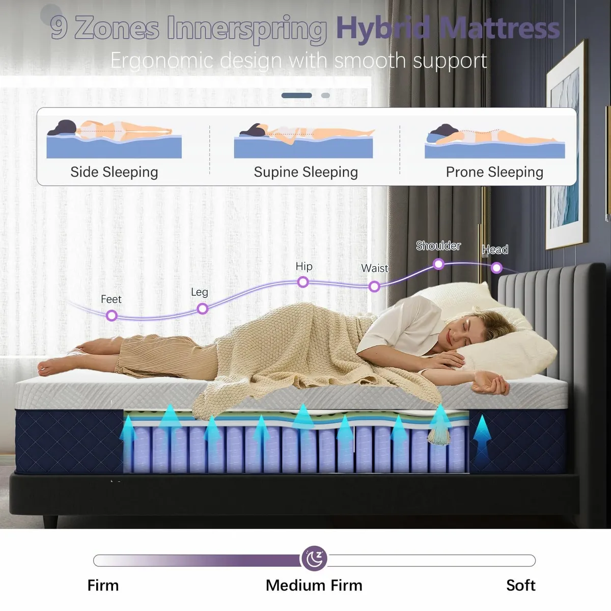 Double Mattress 30cm 12 Inch Innerspring Hybrid - Image 3
